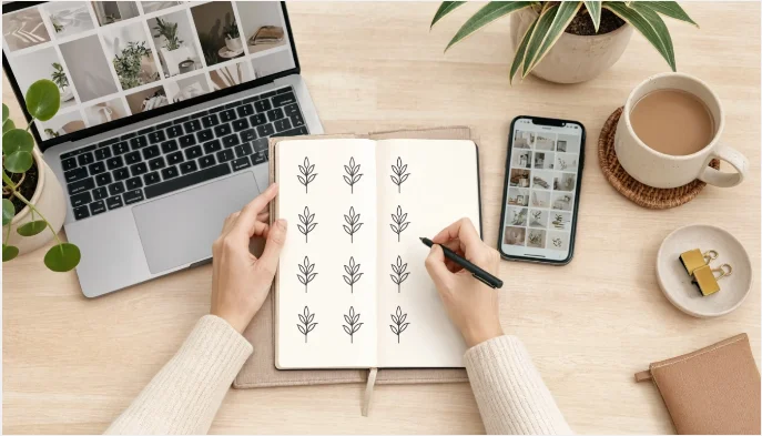Professional building a Personal Brand Online through consistent content creation and digital presence.
