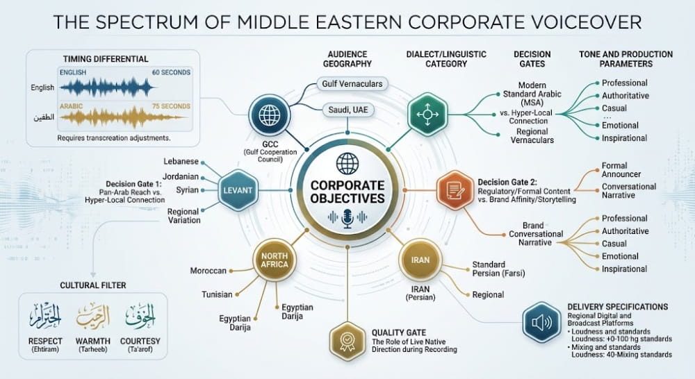The Spectrum of Middle Eastern Corporate Voiceover
Visual Concept